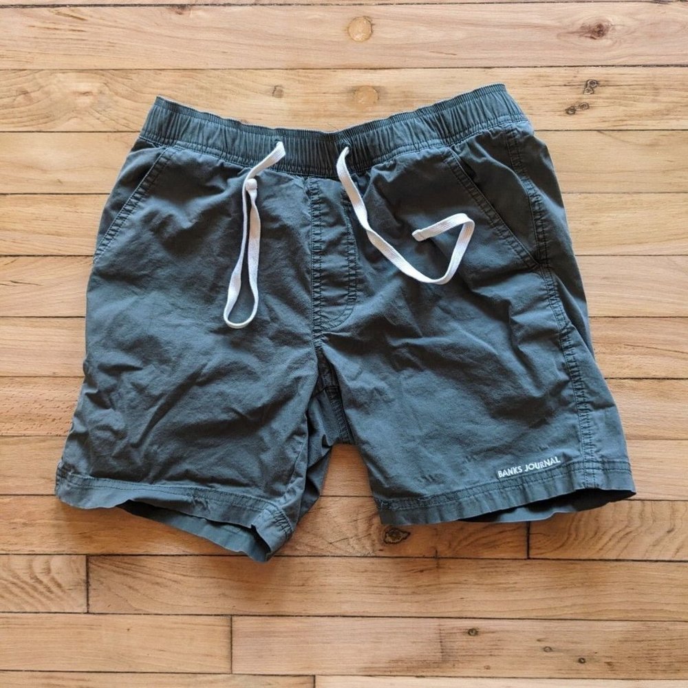 Banks Journal Men's Label Elastic Boardshort Forest Green 28